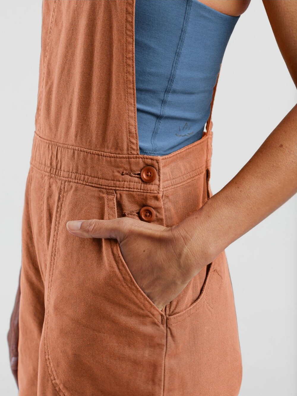 Patagonia Stand Up Cropped Overalls Orange Organic Cotton Utility Summer Sz 2 - Picture 8 of 16